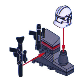 Lego-StarWars-Anleitung-WAFFENGESTELL MIT KLONKRIEGER-HELM